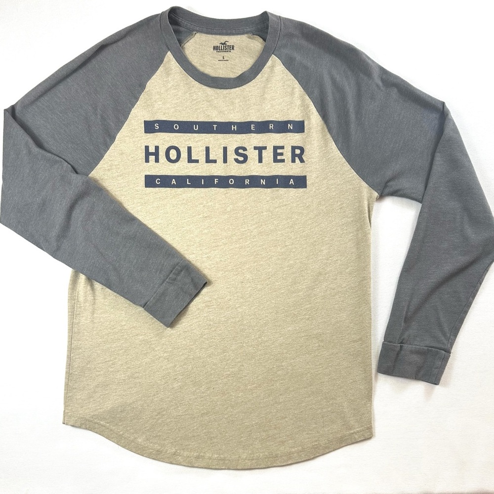 Hollister Gray and Brown Youth Long Sleeve Tee